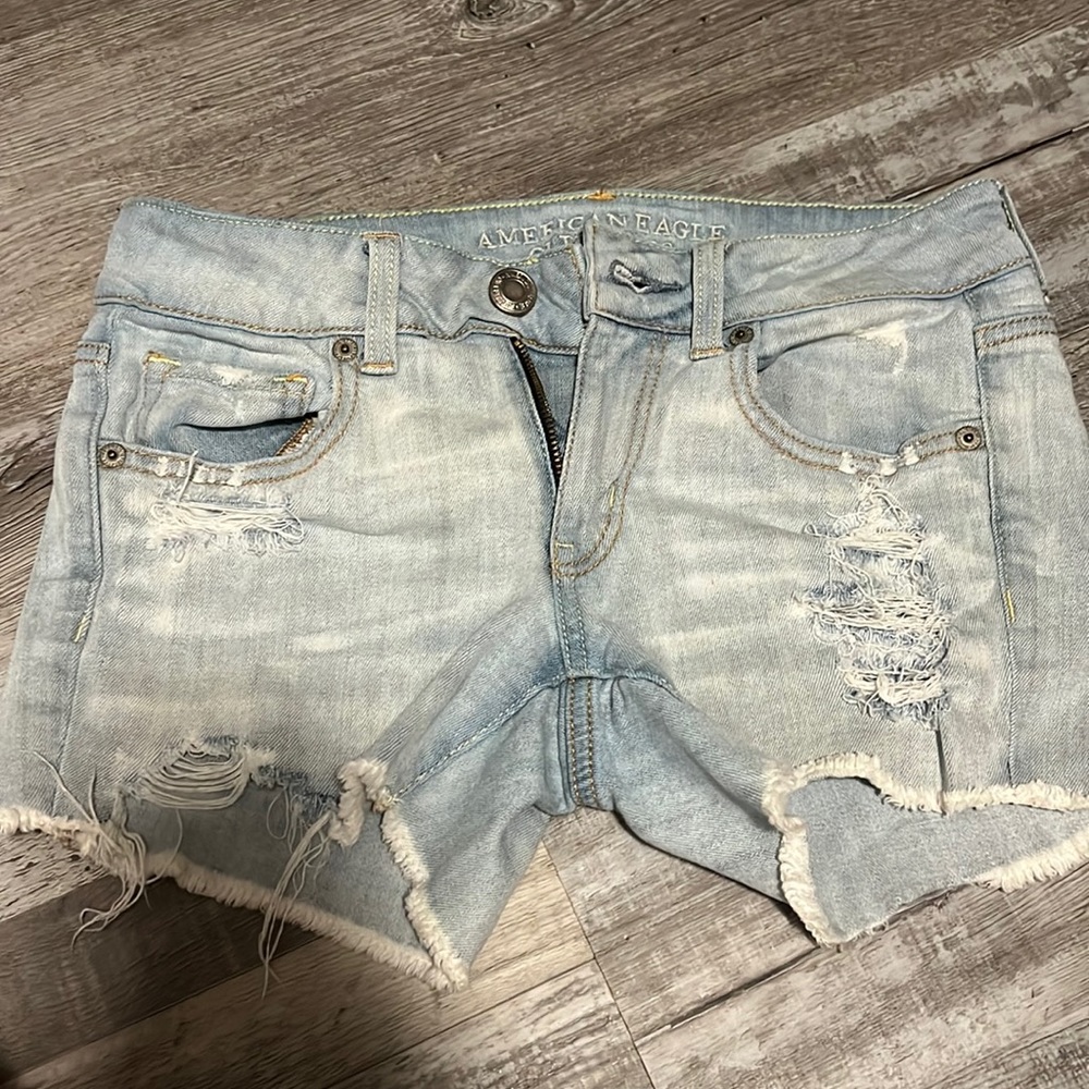 american eagle outfitters jean shorts, light blue color, size 2